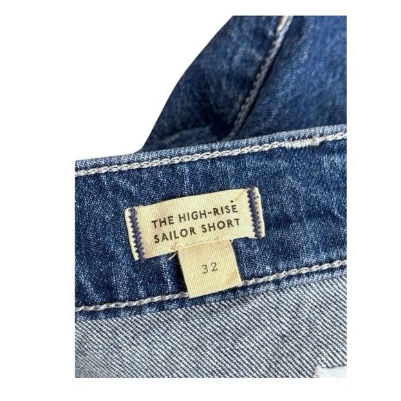 Madewell The High Rise Sailor Shorts Blue Denim Cotton Stretch Beach Women’s 32 - Picture 8 of 13